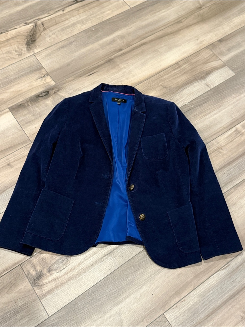 Talbots Navy Corduroy Blazer with Blue Lining